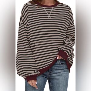 Striped Black and Tan Women's Top